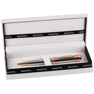 Bagutta Penna a Sfera Effetto Carbonio con Memoria USB 16 GB Canna di Fucile con Finiture Oro