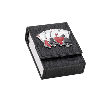Bagutta Portamazzo Singolo Nero con Decoro Carte e Semi 7,5x10x3,5 cm