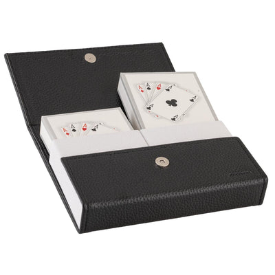 Bagutta Portamazzo Doppio Nero con Decoro Carte e Semi 15x10x3,5 cm