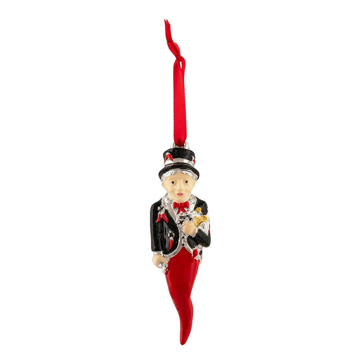 Bagutta Talismano Portafortuna Cornino Rosso con Gobbetto 9,5 cm