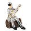 Bagutta Talismano Portafortuna Pulcinella Seduto sulla Botte con Mandolino 8 cm