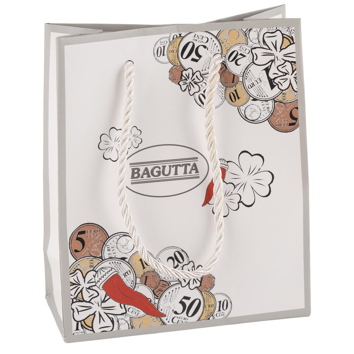 Bagutta Talismano Portafortuna Dea Bendata Mezzobusto con Cascata di Monete 8 cm