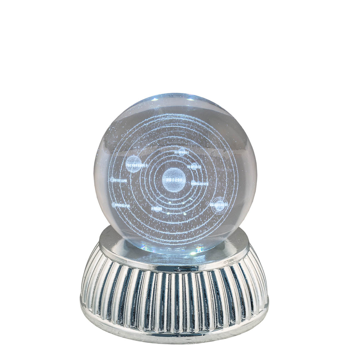 Bagutta Sfera di Cristallo LED Galassia Diametro 6 cm Base Argentata