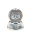 Bagutta Sfera di Cristallo LED Cuori Stilizzati Diametro 6 cm Base Argentata