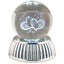 Bagutta Sfera di Cristallo LED Cuori Stilizzati Diametro 8 cm Base Argentata