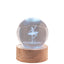 Bagutta Sfera di Cristallo LED Ballerina Diametro 6 cm Base in Legno