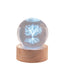 Bagutta Sfera di Cristallo LED Albero della Vita Diametro 6 cm Base in Legno
