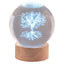 Bagutta Sfera di Cristallo LED Albero della Vita Diametro 8 cm Base in Legno