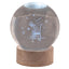 Bagutta Sfera di Cristallo LED Piccolo Principe Diametro 8 cm Base in Legno