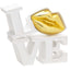 Bagutta Love Scultura Decorativa Bianca con Labbra Oro 16x15 cm