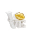 Bagutta Love Scultura Decorativa Bianca con Labbra Oro 11x10 cm