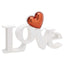 Bagutta Scultura Decorativa Scritta Love Bianca con Cuore Rosso 25x10,5 cm
