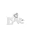 Bagutta Scultura Decorativa Scritta Love Bianca con Cuore Argentato 16x6,5 cm
