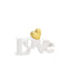 Bagutta Scultura Decorativa Scritta Love Bianca con Cuore Oro 16x6,5 cm