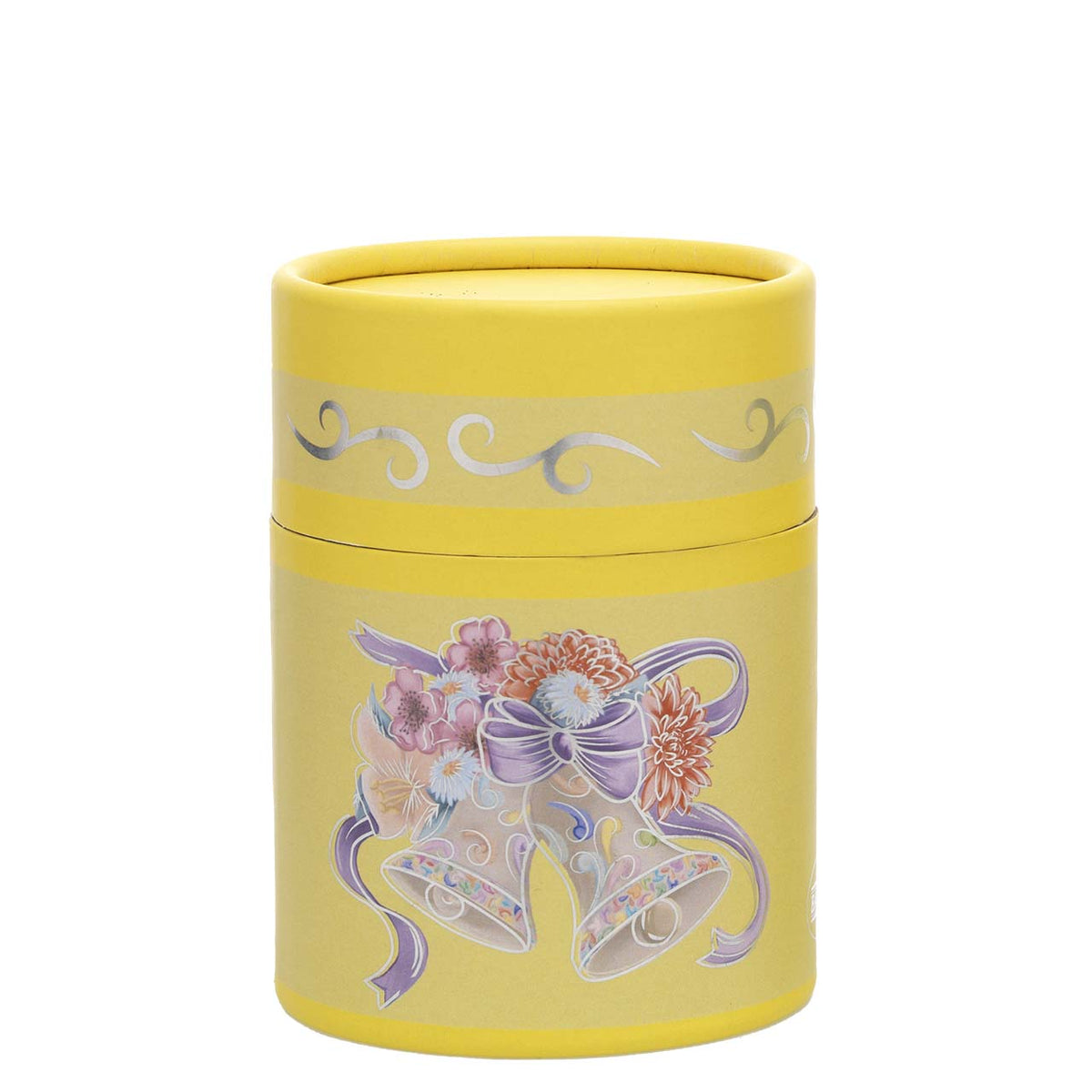 Bagutta Candela Pasquale in Bicchiere Decorato Campanelle Giallo con Tealight 6,5x8,5 cm