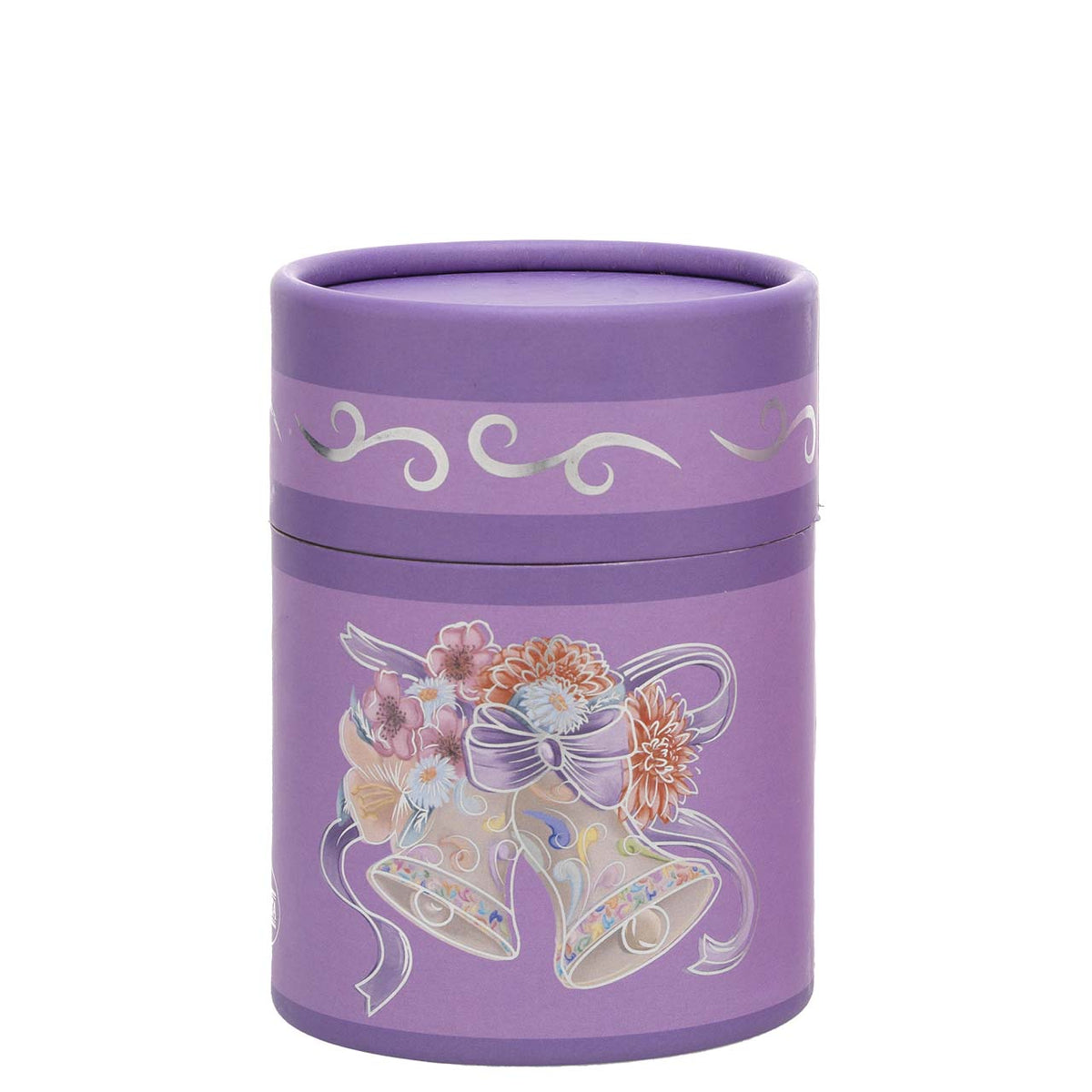 Bagutta Candela Pasquale in Bicchiere Decorato Campanelle Lilla con Tealight 6,5x8,5 cm