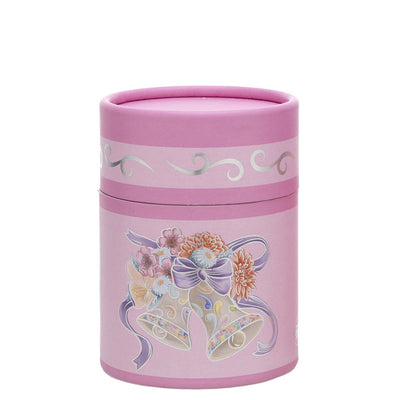 Bagutta Candela Pasquale in Bicchiere Decorato Campanelle Rosa con Tealight 6,5x8,5 cm