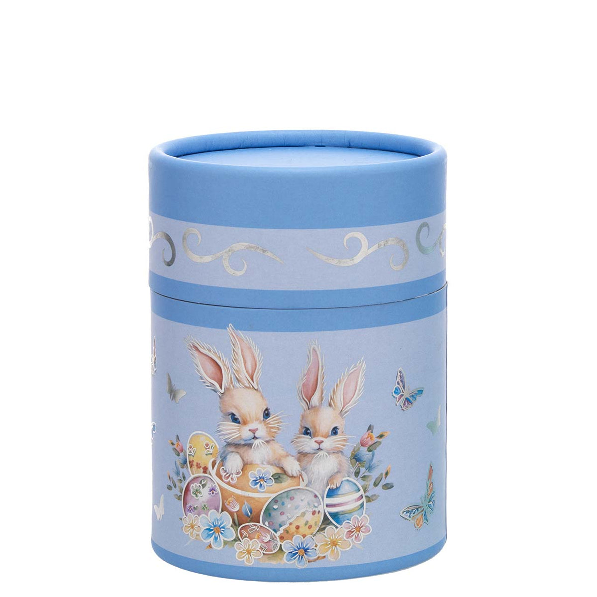 Bagutta Candela Pasquale in Bicchiere Decorato Coniglio Azzurro con Tealight 6,5x8,5 cm