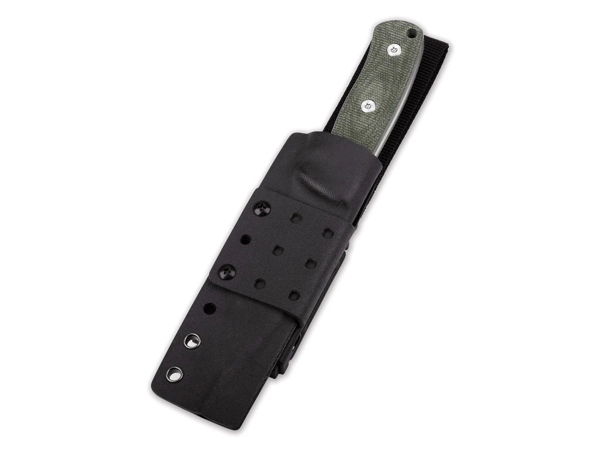 Fodero Kydex coltello fisso QSP Bison Micarta verde verticale