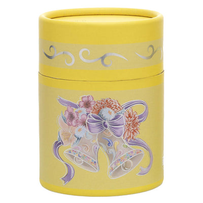 Bagutta Candela Pasquale in Bicchiere Decorato Campanelle Giallo con Tealight 7,5x10,5 cm