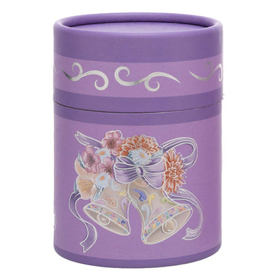 Bagutta Candela Pasquale in Bicchiere Decorato Campanelle Lilla con Tealight 7,5x10,5 cm