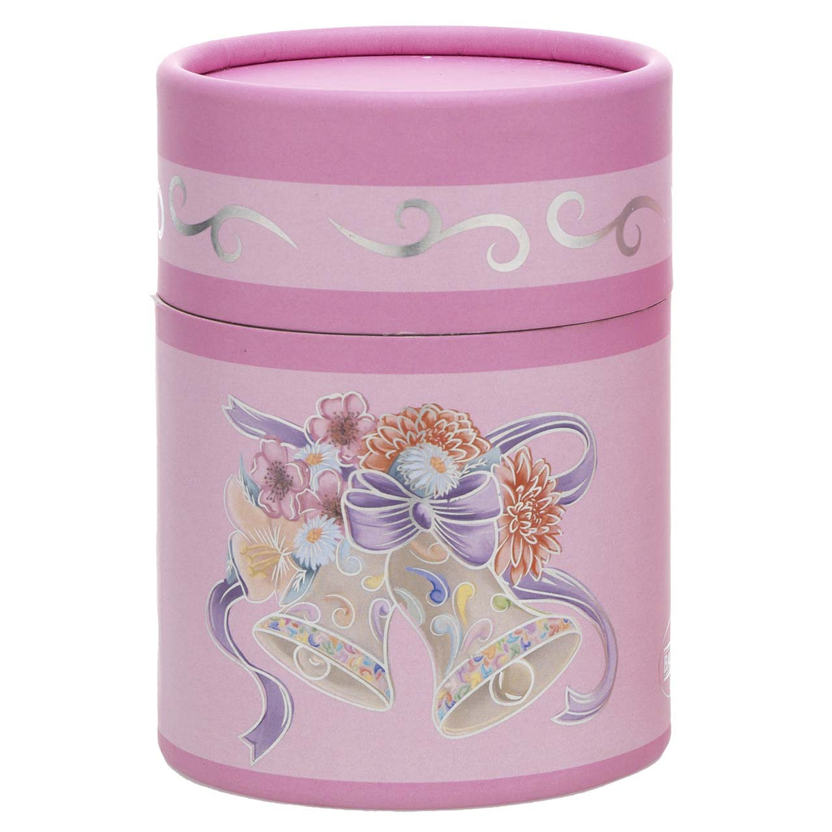 Bagutta Candela Pasquale in Bicchiere Decorato Campanelle Rosa con Tealight 7,5x10,5 cm