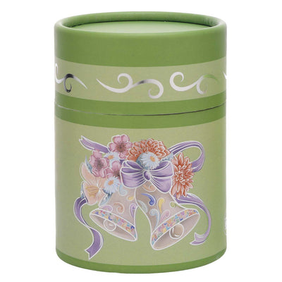 Bagutta Candela Pasquale in Bicchiere Decorato Campanelle Verde con Tealight 7,5x10,5 cm