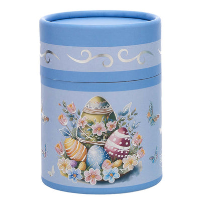 Bagutta Candela Pasquale in Bicchiere Decorato Coniglio Azzurro con Tealight 7,5x10,5 cm