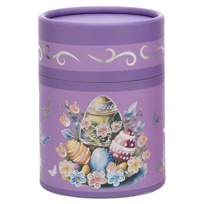 Bagutta Candela Pasquale in Bicchiere Decorato Coniglio Lilla con Tealight 7,5x10,5 cm