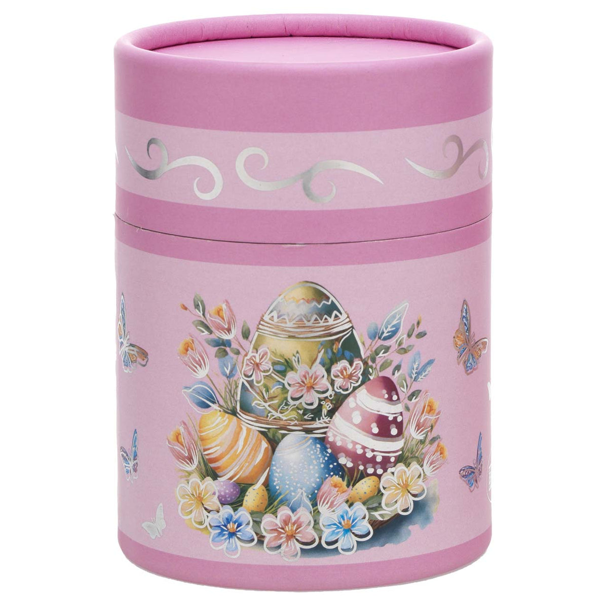 Bagutta Candela Pasquale in Bicchiere Decorato Coniglio Rosa con Tealight 7,5x10,5 cm