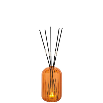 Bagutta Profumatore per Ambienti LED in Vetro Fesonato Arancio 8,5x14 cm Fragranza Inclusa