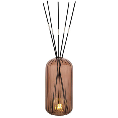 Bagutta Profumatore per Ambienti LED in Vetro Fesonato Tortora 10x20 cm Fragranza Inclusa