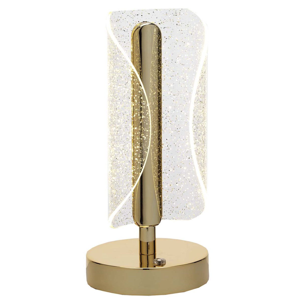 Bagutta Lampada LED in Acrilico Rifrangente Ala Curva Ricaricabile USB 23 cm