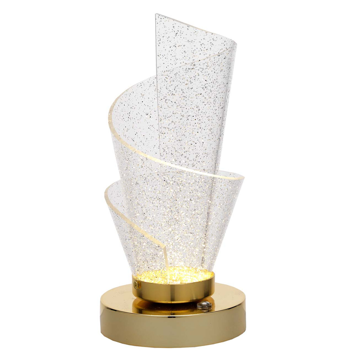 Bagutta Lampada LED in Acrilico Rifrangente Spirale Ricaricabile USB 23 cm