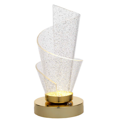 Bagutta Lampada LED in Acrilico Rifrangente Spirale Ricaricabile USB 23 cm