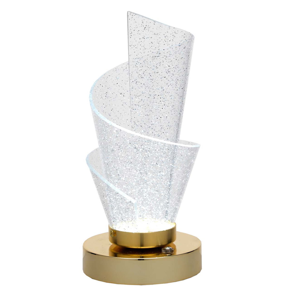 Bagutta Lampada LED in Acrilico Rifrangente Spirale Ricaricabile USB 23 cm