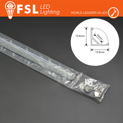 KIT PROFILO ALLUMINIO 6063 - ANGOLARE- SILVER Certificato 36w/m 2m -10*15