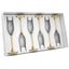 Bagutta Set 6 Calici Flûte Champagne in Vetro con Stelo Dorato 26 cm