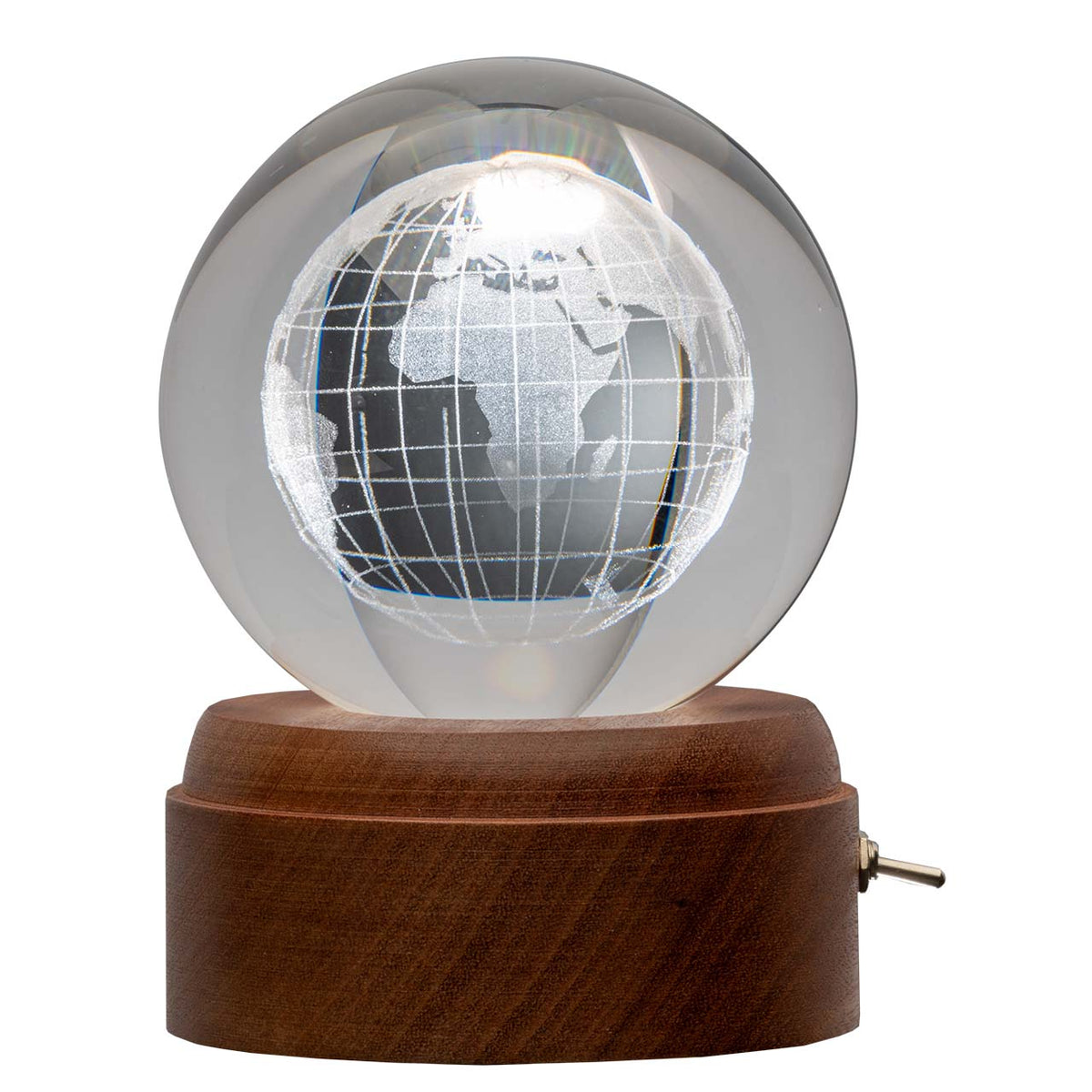Bagutta Carillon Girevole con Sfera di Cristallo LED USB Globo Diametro 10 cm