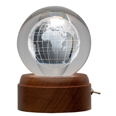 Bagutta Carillon Girevole con Sfera di Cristallo LED USB Globo Diametro 10 cm