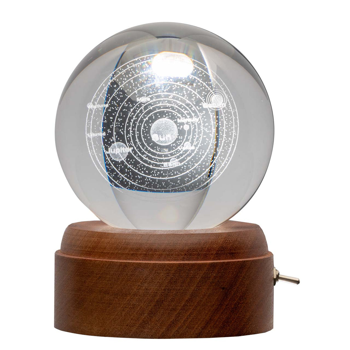 Bagutta Carillon Girevole con Sfera di Cristallo LED USB Galassia Diametro 10 cm