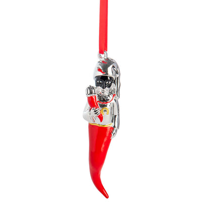 Bagutta Talismano Portafortuna Maxi Cornino Rosso con Pulcinella e Cornino 17 cm