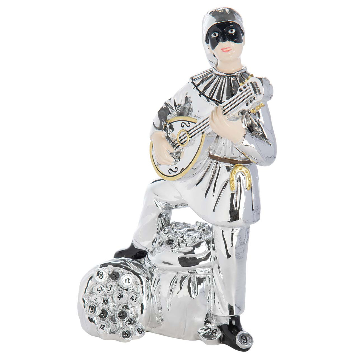 Bagutta Talismano Portafortuna Maxi Pulcinella con Numeri della Tombola 19 cm