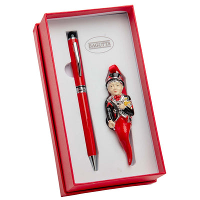 Bagutta Box Regalo con Penna Rossa e Talismano Gobbetto 9x17x5 cm