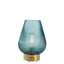 Bagutta Lampada LED in Vetro Rigato a Goccia Blu Ricaricabile USB 22 cm