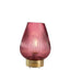 Bagutta Lampada LED in Vetro Rigato a Goccia Viola Ricaricabile USB 22 cm