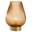 Bagutta Lampada LED in Vetro Rigato a Goccia Marrone Ricaricabile USB 31 cm