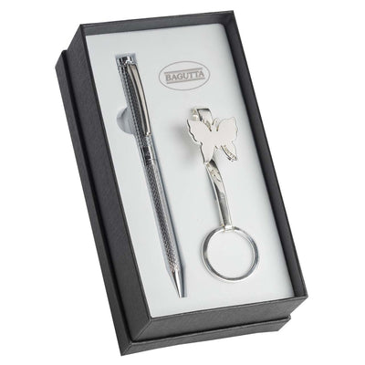 Bagutta Box Regalo con Penna e Portachiavi da Borsa Farfalla 9x17x5 cm