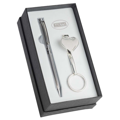 Bagutta Box Regalo con Penna e Portachiavi da Borsa Cuore 9x17x5 cm