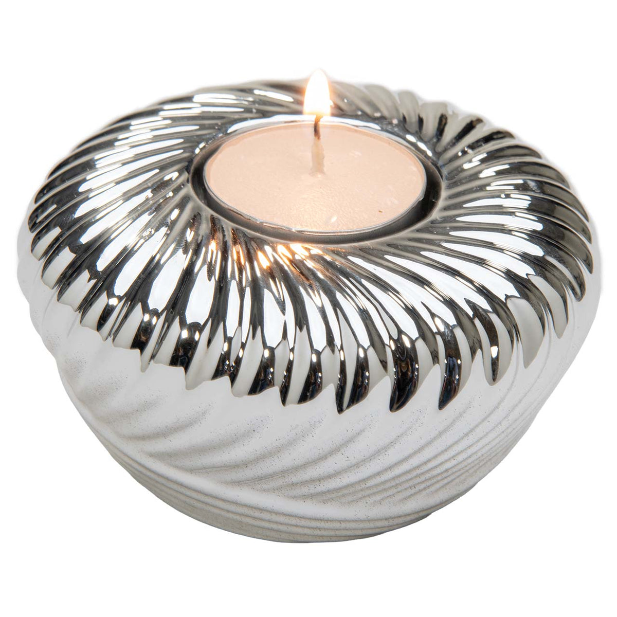 Bagutta Set Portacandela Argentato con 9 Tealight Profumate 20x20x6 cm
